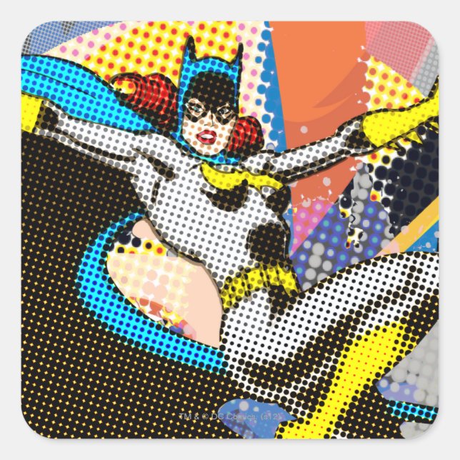 Batgirl Mid-Air Square Sticker (Front)