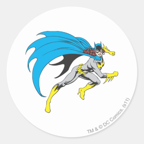 Batgirl Runs Classic Round Sticker