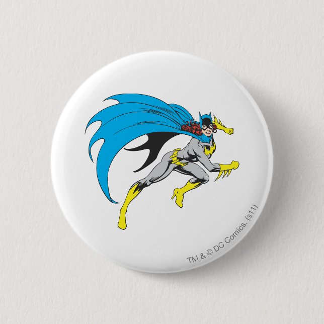 Batgirl Runs Pinback Button (Front)