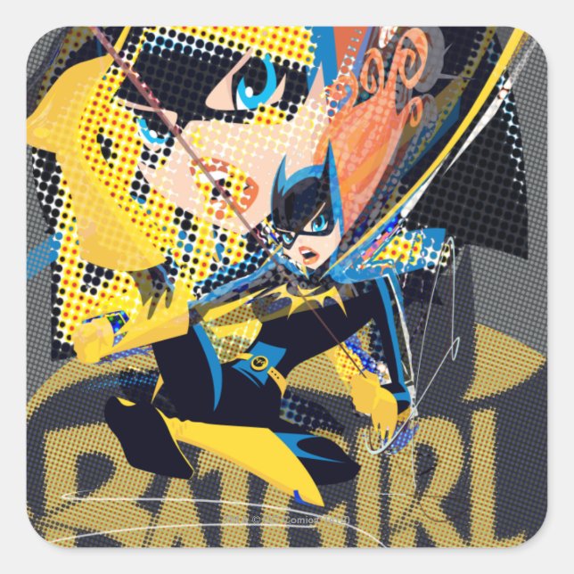 Batgirl Swinging Kick Square Sticker (Front)