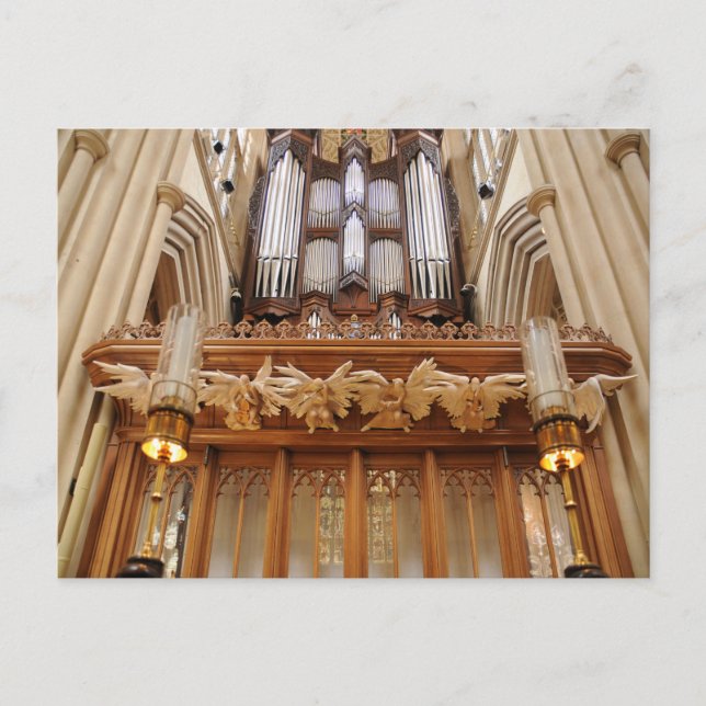 Bath Abbey England Pipe Organ Postcard (Front)
