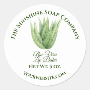 Bath and Body Product Label - aloe vera - white