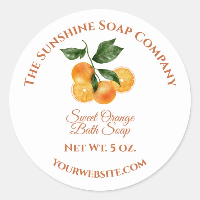 Bath and Body Product Label - Orange (Front)
