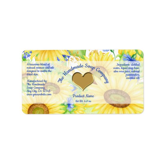 Bath and Body Product Label - Sunflowers