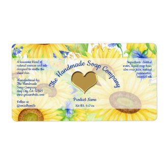 Bath and Body Product Label - Sunflowers