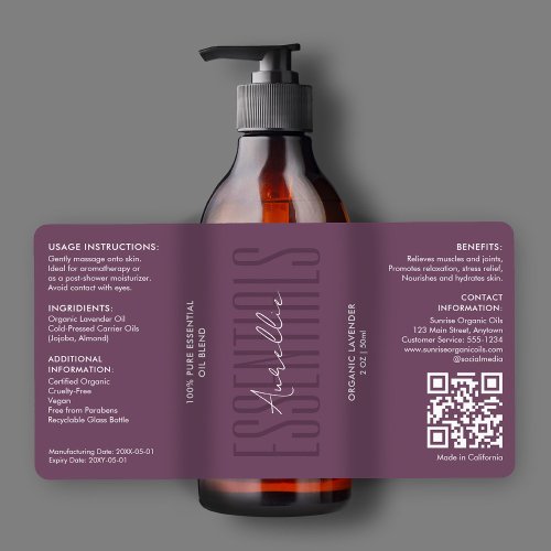 Bath Body Modern Qr Beauty Cosmetic Purple  Label