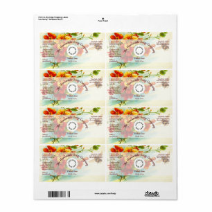 Bath & Body Product Label - Flowers with honeybee