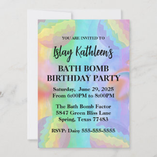 Bath Bomb Birthday Party Invitation