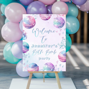 Bath bomb birthday party welcome foam board