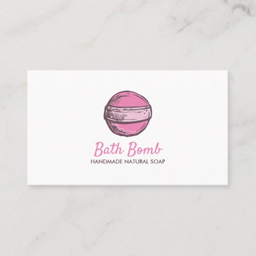 Bath Bomb Natural Soap Spa Circle Pink Business Card