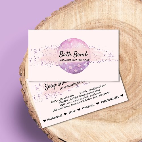 Bath Bomb Natural Soap Spa Organic Business Card
