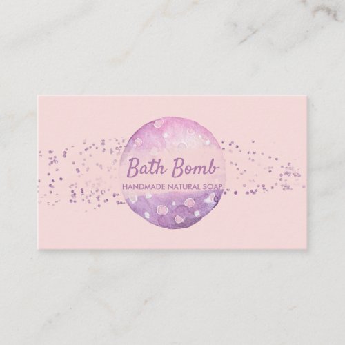 Bath Bomb Natural Soap Spa Pink Business Card