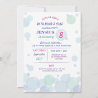 Editable Bath Bomb Birthday Party Invite Soap Bath Bomb 