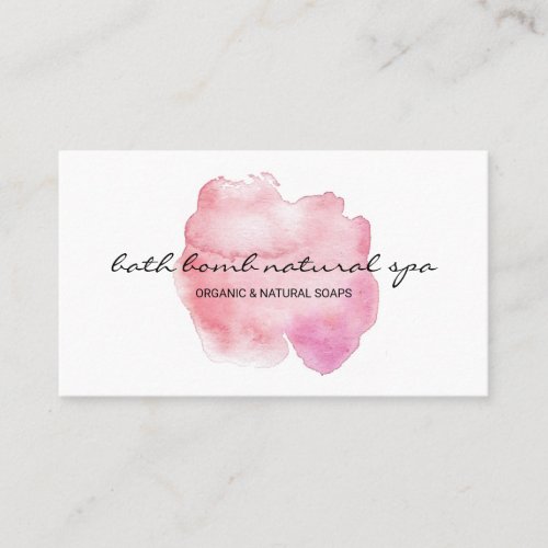 Bath Bomb Watercolor Pink Ombre Oily Business Card