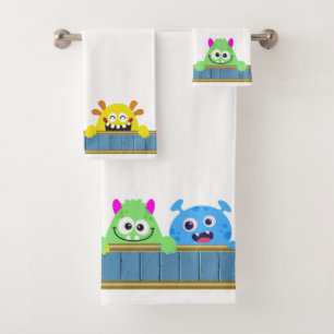 Bath Buddy Funny Monsters Kids Towel Set