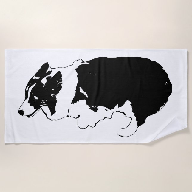 Bath day, herder sway beach towel (Front)