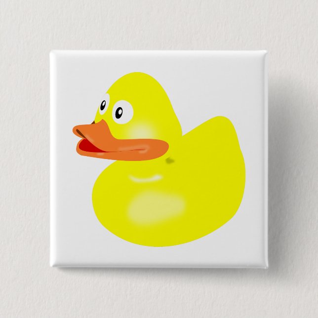 Bath Duck Pinback Button (Front)