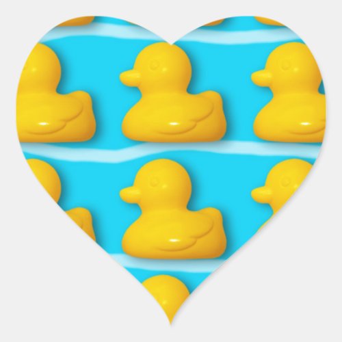 Bath Ducks Heart Sticker