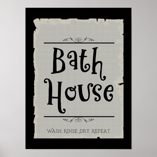 Bath House Lavatory Wash Rinse Dry Repeat   Poster (Front)