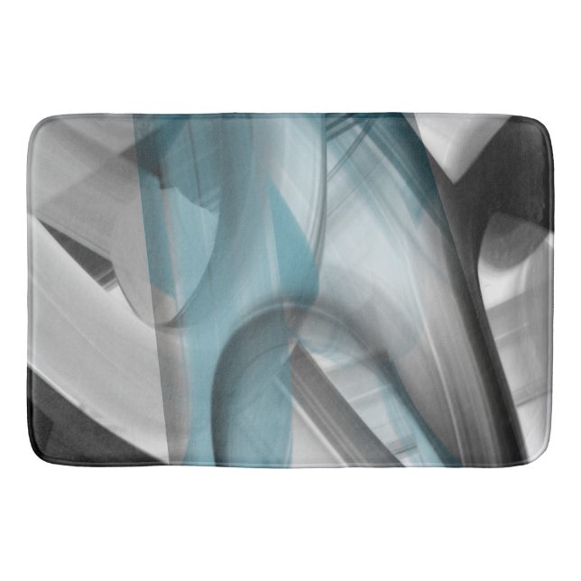 Bath Mat Abstract Trend Interior Decor Blue Ocean (Front)