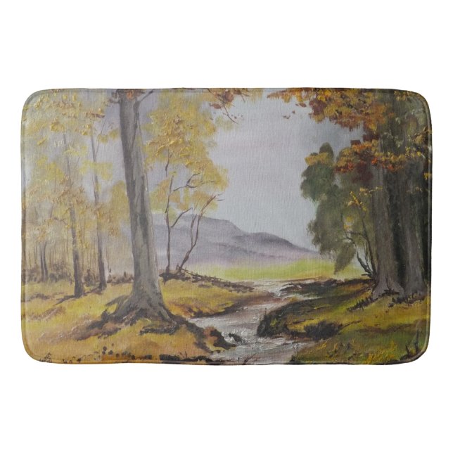 Bath Mat Ann Hayes Painting Forest Stream (Front)