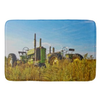 Bath Mat Antique Green Tractor by TogetherWestDesigns at Zazzle