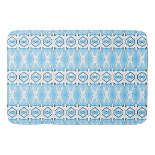Bath Mat, Blue & white classic pattern Mat