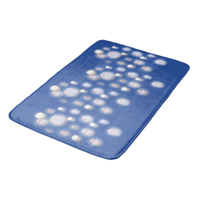 Bath Mat - Bubbles on Dark Blue (Angled)