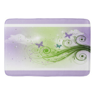 Bath Mat/Butterflies, Swirls and Clouds Mat