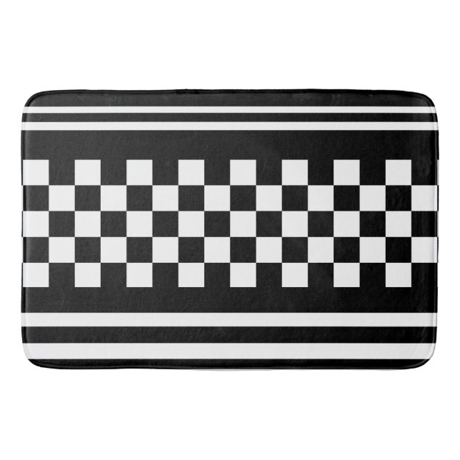 Bath Mat/Checkered and Strips Mat (Front)