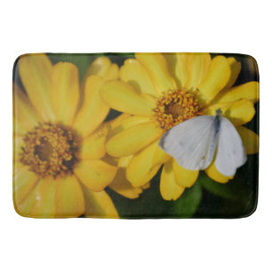 Bath Mat/Daisy and Butterfly Bathroom Mat