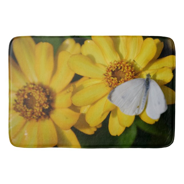 Bath Mat/Daisy and Butterfly Bathroom Mat (Front)