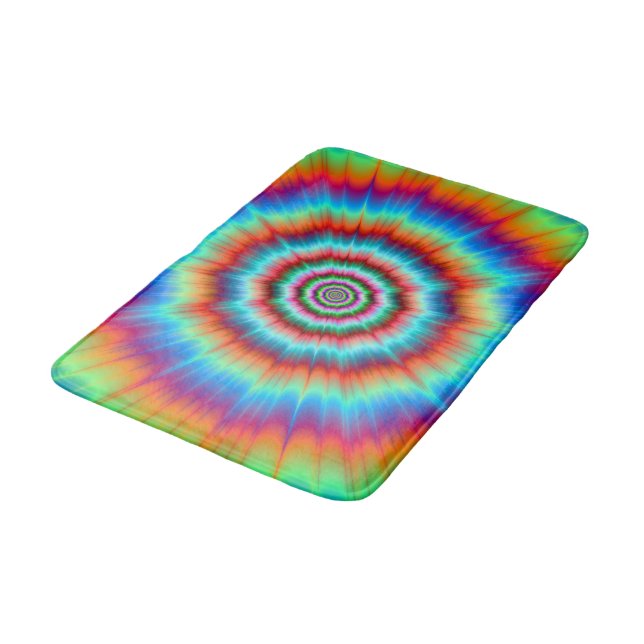 Bath Mat Explosion in Blue and Orange (Angled)