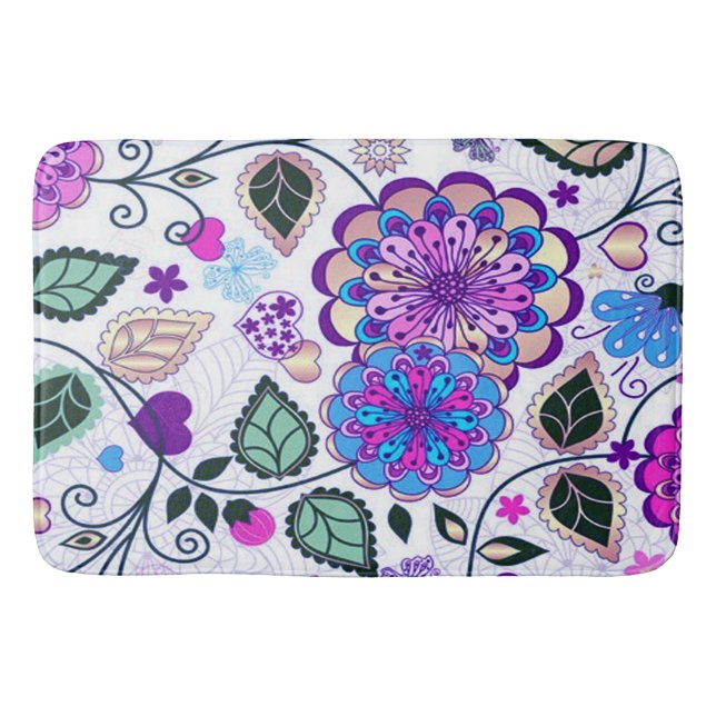 Bath Mat/Floral Bathroom Mat (Front)