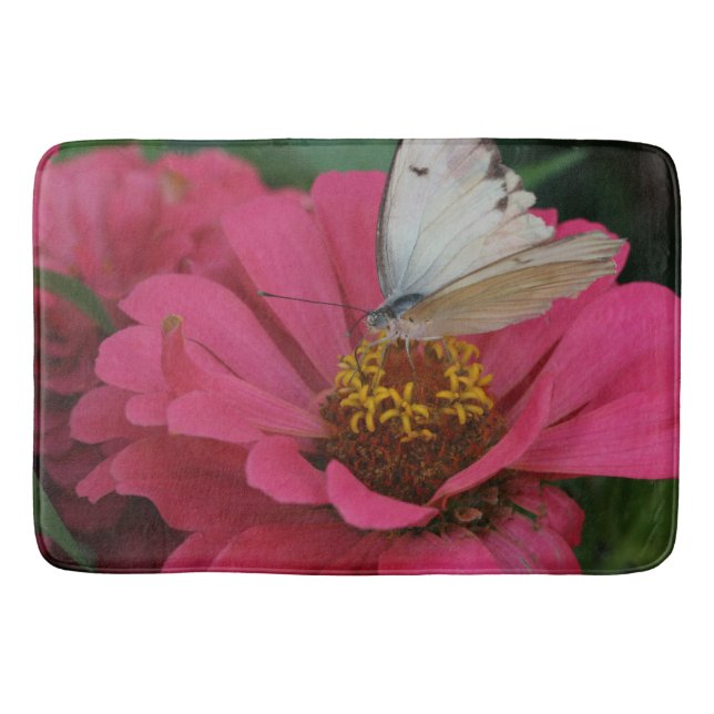 Bath Mat/Flowers and Butterfly Bathroom Mat (Front)