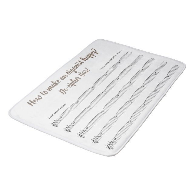 Bath mat for organists - a ciphering note (Angled)