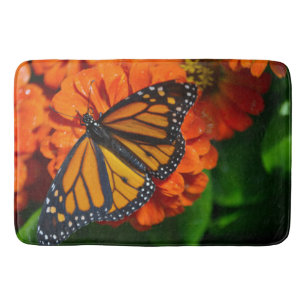 Bath Mat/Marigold and Butterfly Bathroom Mat