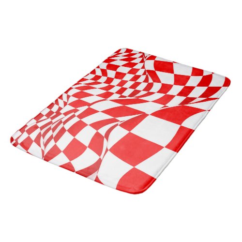 Bath Mat _ Modified Red Checkered Flag
