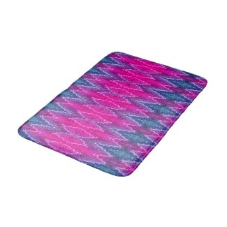 Bath Mat - Pink and Blue Kaleidoscope Pattern