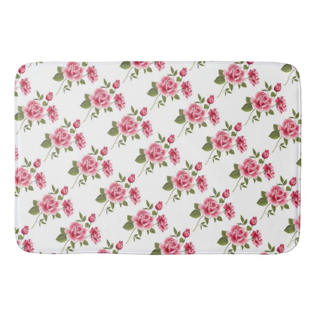 Bath Mat/Pink Roses Bathroom Mat (Front)