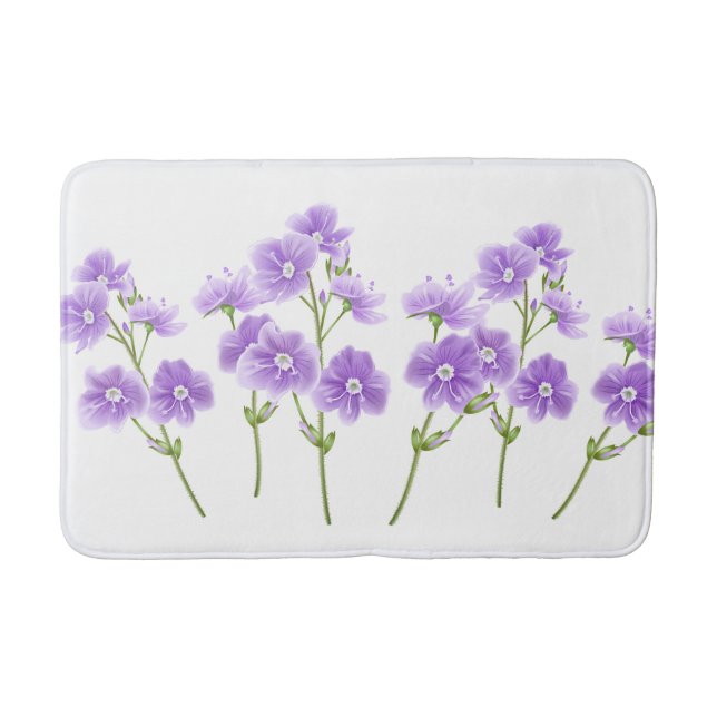 Bath Mat-Purple Wildflowers Mat (Front)