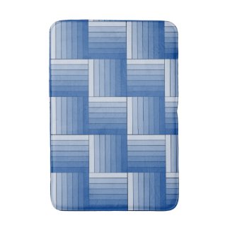 Bath Mat -  Tiles of Blue Ombre Stripes