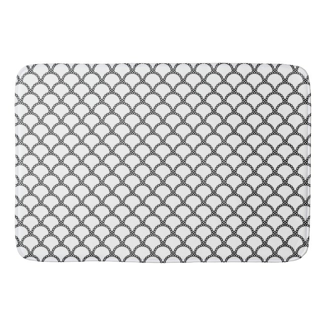 Bath Mat/White & Black Bathroom Mat (Front)