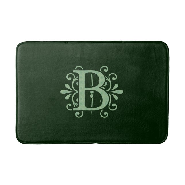 Bath mat with Alphabet letters - letter B- green (Front)