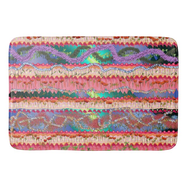 Bath Mat with Colorful Abstract Design (Front)