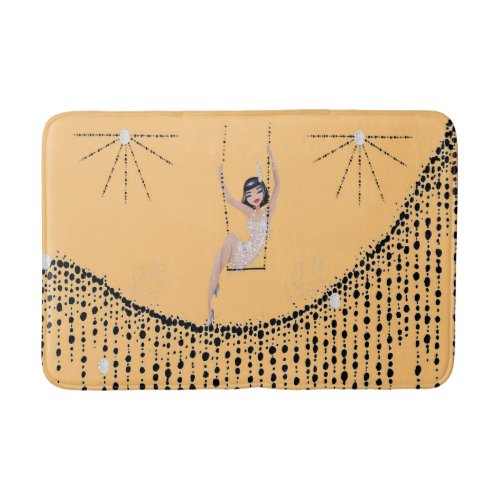 Bath Mat with Flapper Girl on Swing