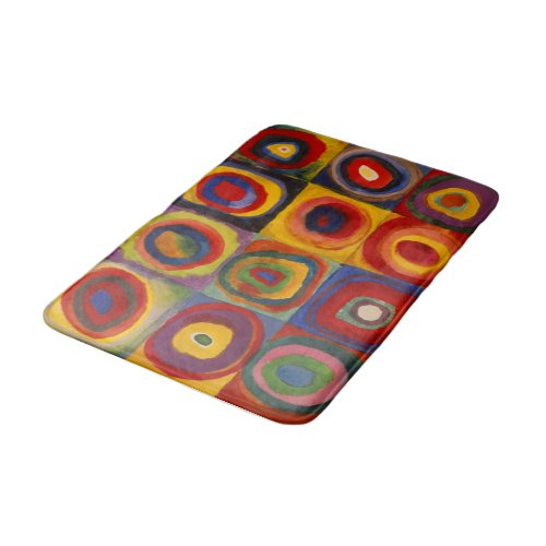 Bath Mat with Kandinskys Squares and Circles