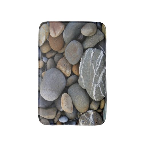 Bath mat with pebbles Zazzle