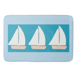 Bath Mat with Sailboat Design