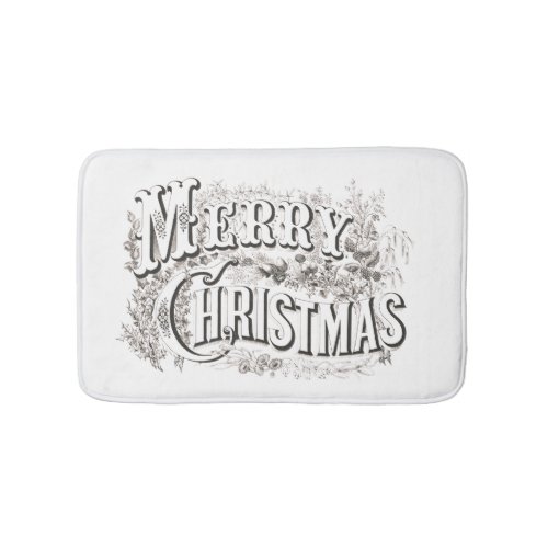 BATH MAT WITH VINTAGE MERRY CHRISTMAS